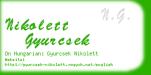 nikolett gyurcsek business card